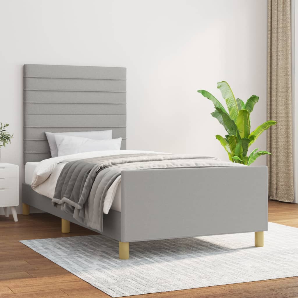 Giroletto senza Materasso Grigio Chiaro 90x200 cm Tessuto