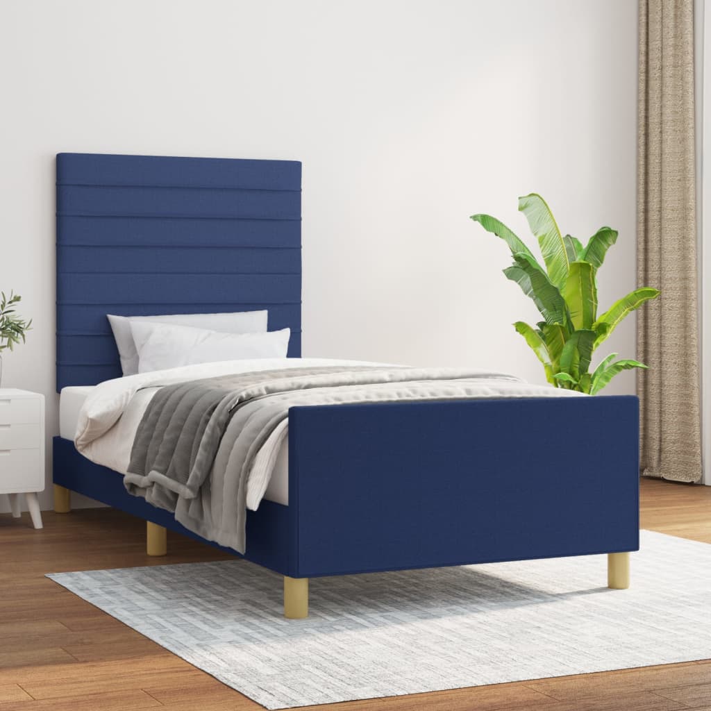 Giroletto senza Materasso Blu 90x200 cm in Tessuto