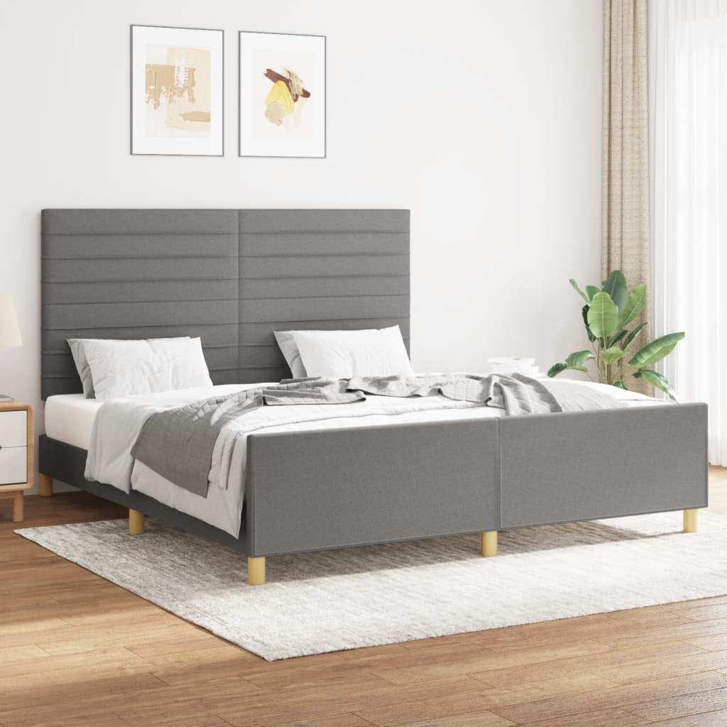 Giroletto senza Materasso Grigio Scuro 160x200 cm Tessuto