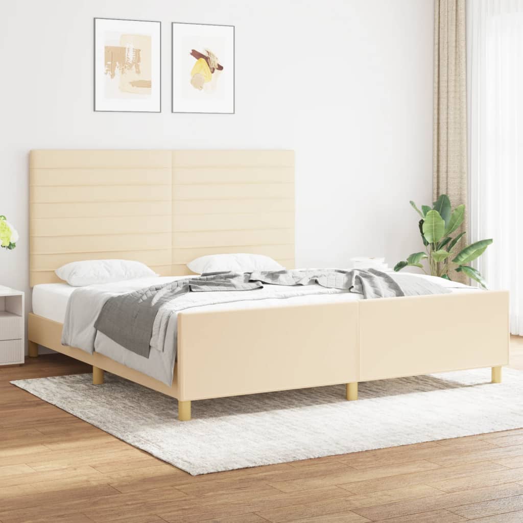 Giroletto senza Materasso Crema 180x200 cm in Tessuto