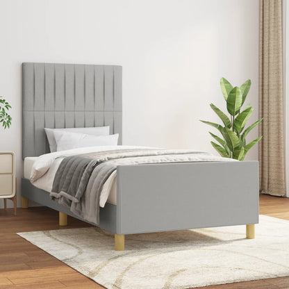 Giroletto senza Materasso Grigio Chiaro 90x190 cm Tessuto