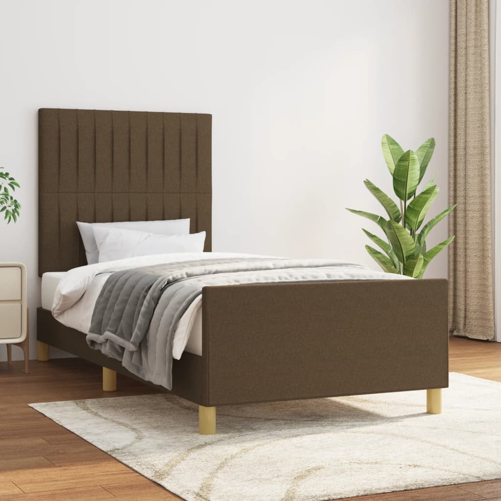 Giroletto senza Materasso Marrone Scuro 90x190 cm Tessuto