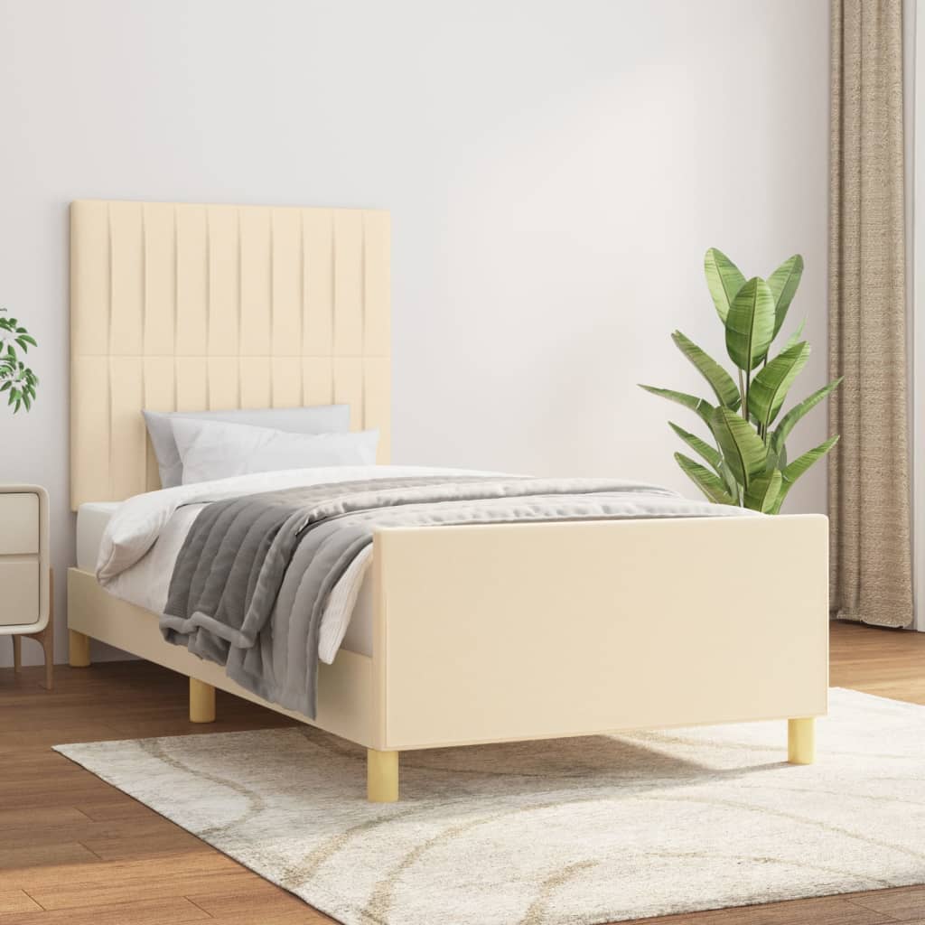 Giroletto senza Materasso Crema 90x190 cm in Tessuto