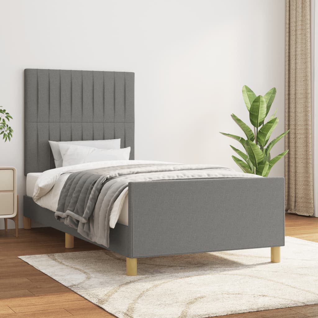 Giroletto senza Materasso Grigio Scuro 90x200 cm Tessuto