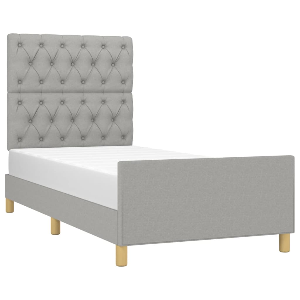 Giroletto senza Materasso Grigio Chiaro 80x200 cm Tessuto