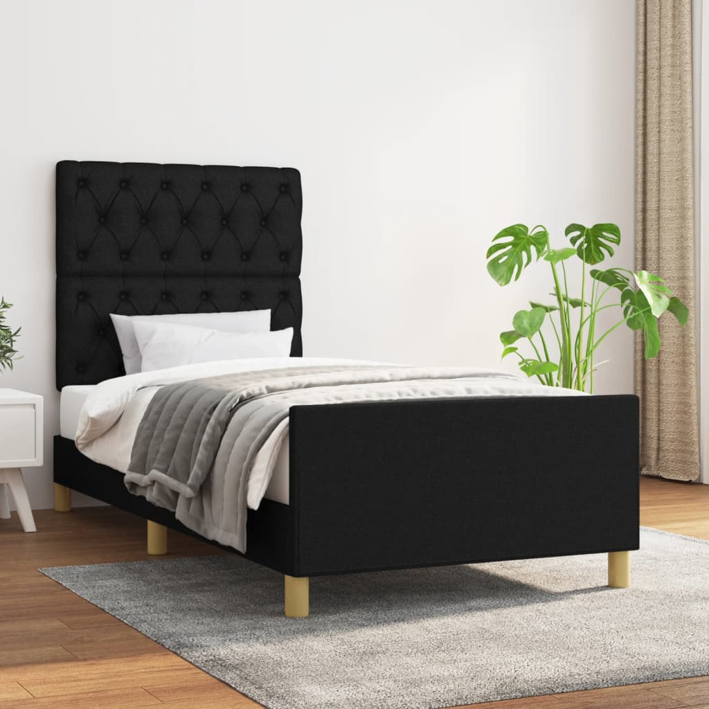 Giroletto senza Materasso Nero 80x200 cm Tessuto