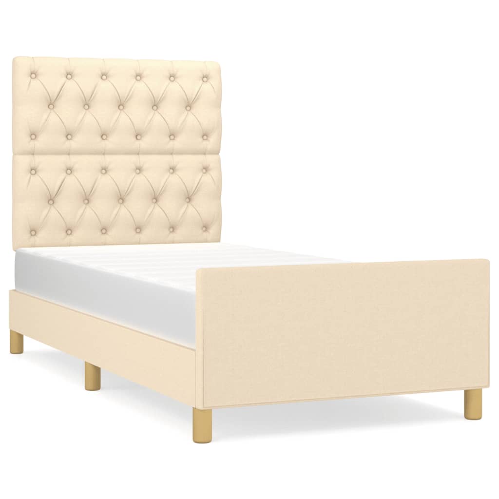 Giroletto senza Materasso Crema 80x200 cm in Tessuto