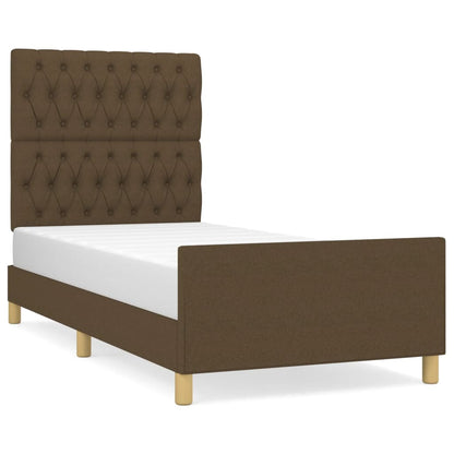 Giroletto senza Materasso Marrone Scuro 90x190 cm Tessuto