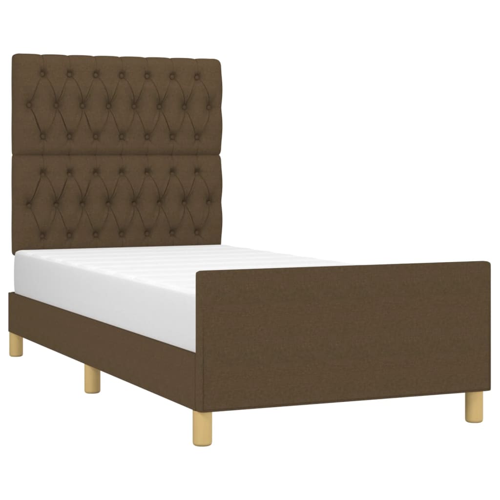 Giroletto senza Materasso Marrone Scuro 90x190 cm Tessuto