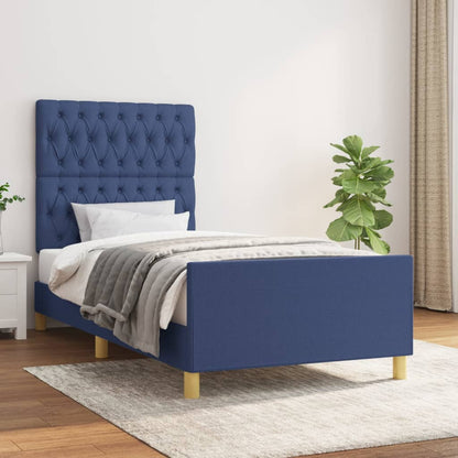 Giroletto senza Materasso Blu 90x190 cm in Tessuto