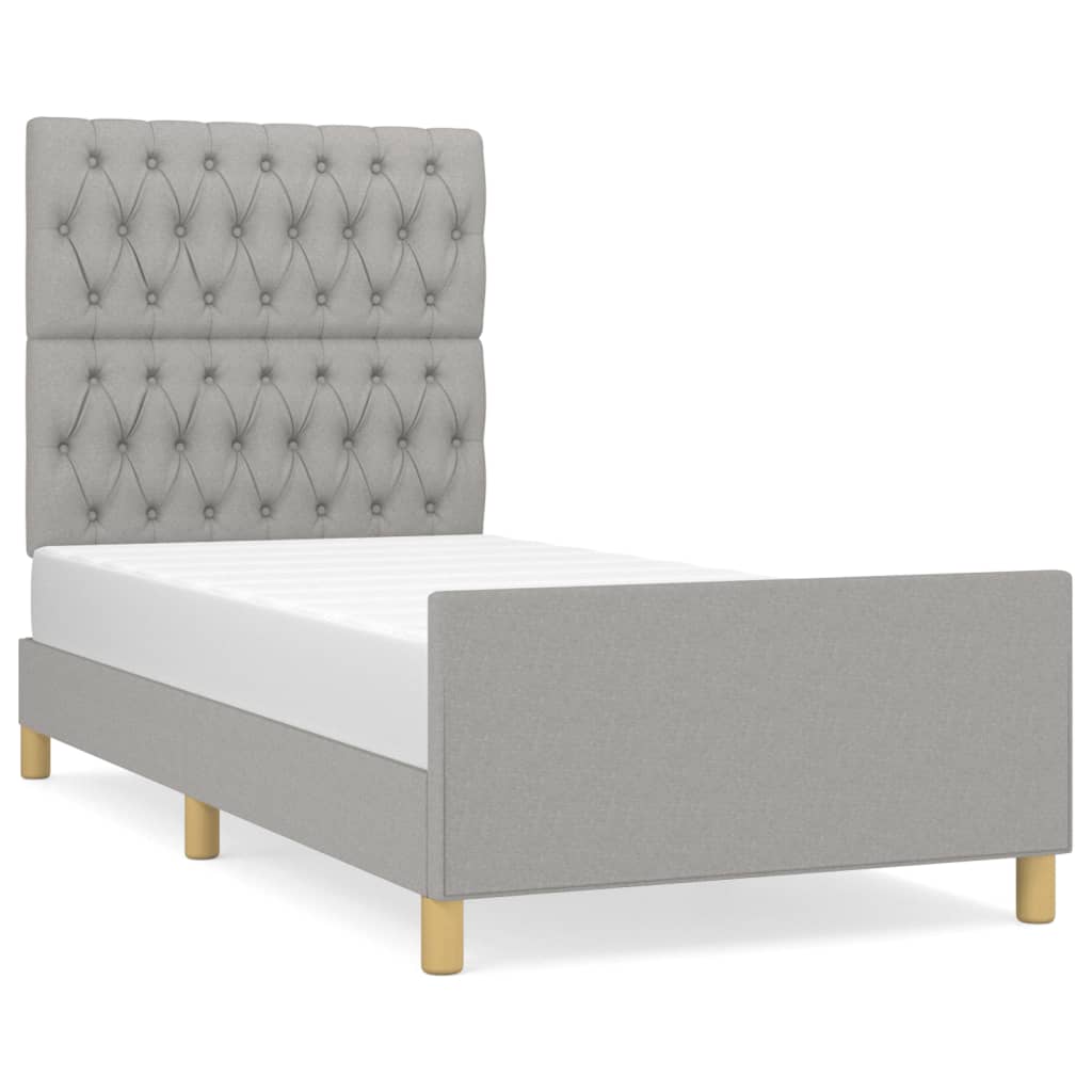 Giroletto senza Materasso Grigio Chiaro 90x200 cm Tessuto
