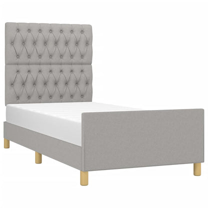 Giroletto senza Materasso Grigio Chiaro 90x200 cm Tessuto