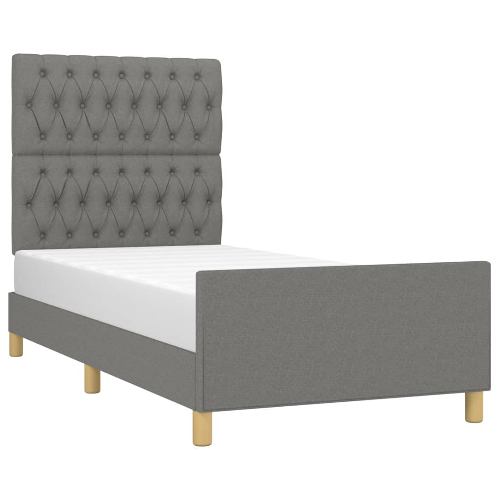 Giroletto senza Materasso Grigio Scuro 90x200 cm Tessuto