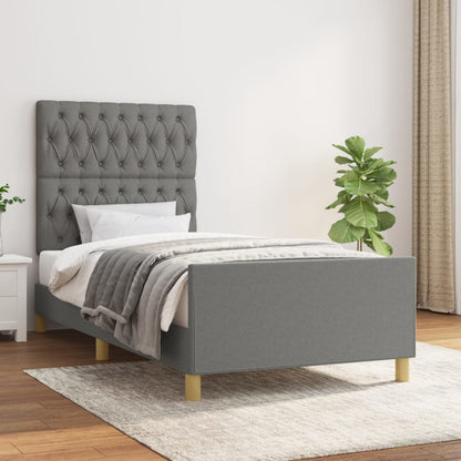 Giroletto senza Materasso Grigio Scuro 90x200 cm Tessuto