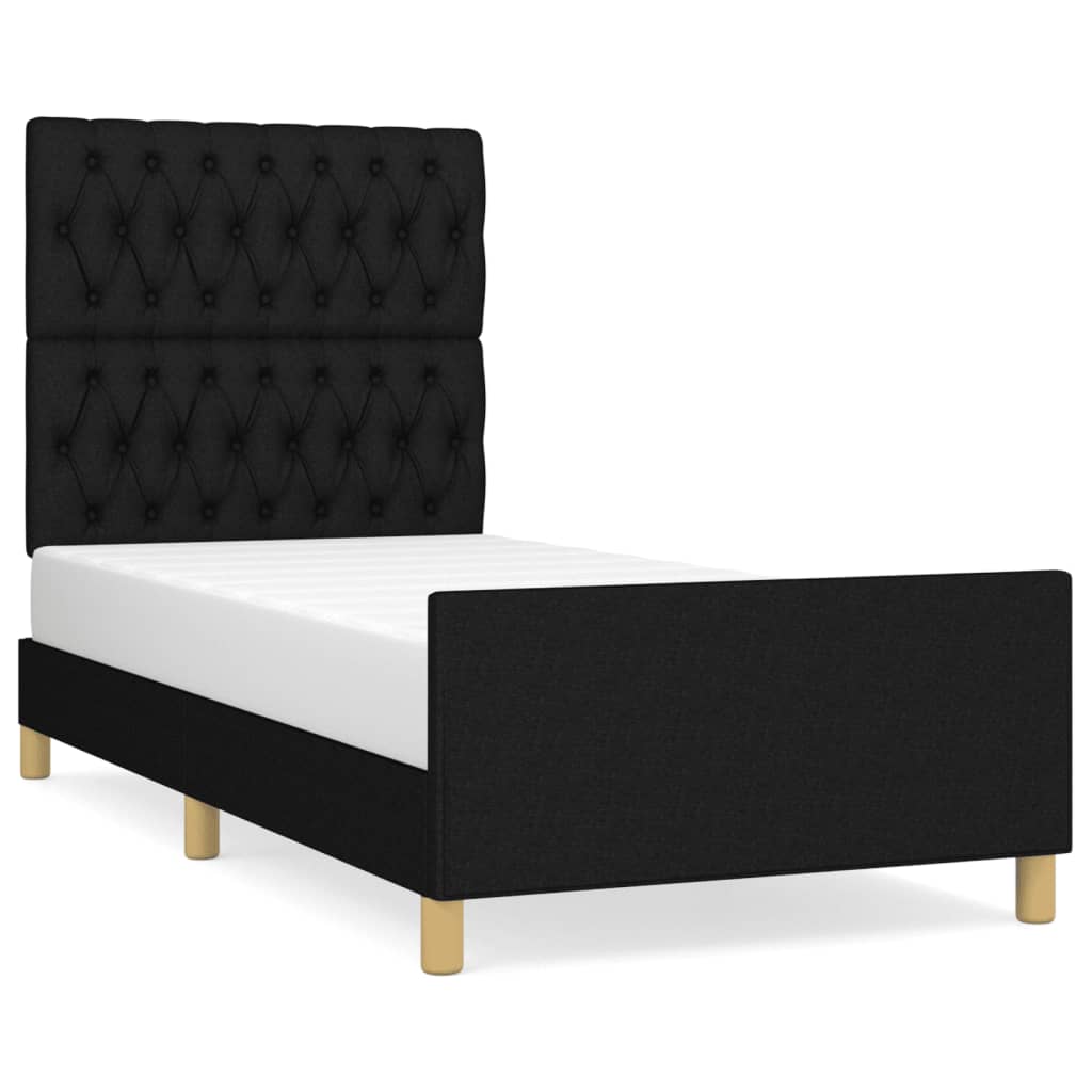 Giroletto senza Materasso Nero 90x200 cm in Tessuto