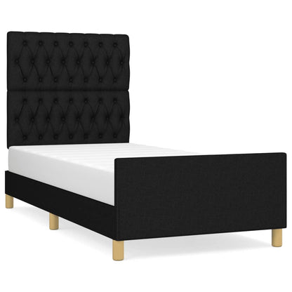 Giroletto senza Materasso Nero 90x200 cm in Tessuto