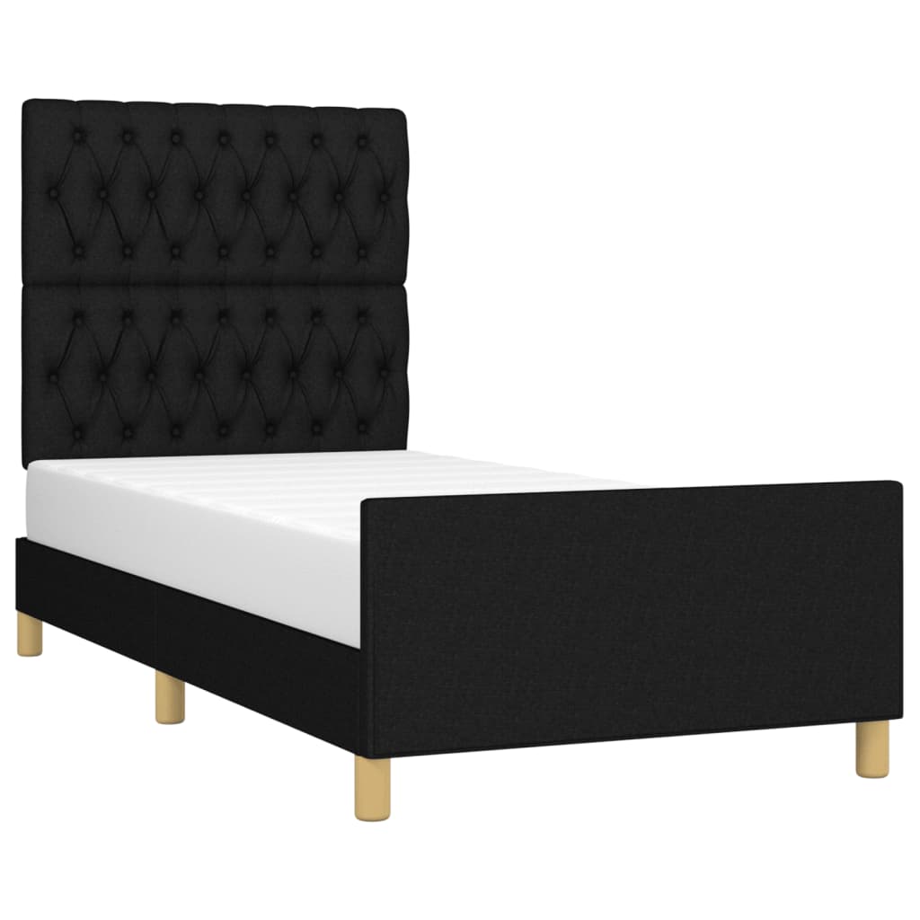 Giroletto senza Materasso Nero 90x200 cm in Tessuto
