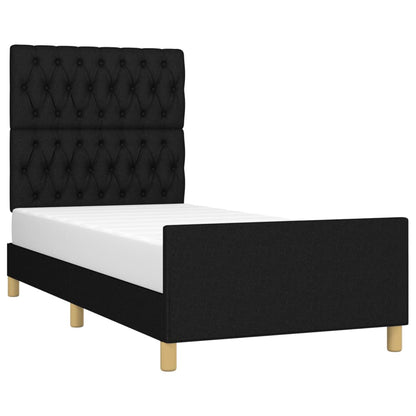 Giroletto senza Materasso Nero 90x200 cm in Tessuto