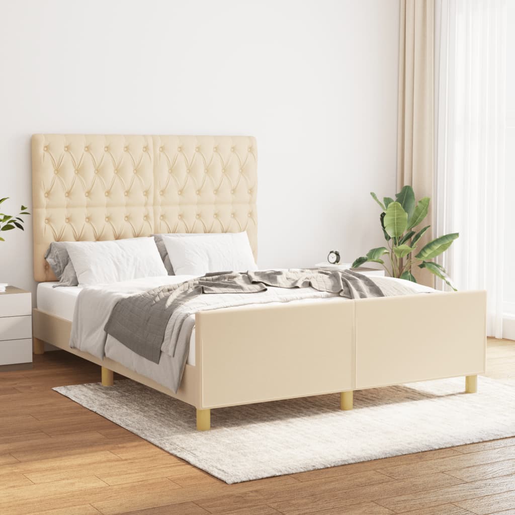 Giroletto senza Materasso Crema 140x190 cm in Tessuto