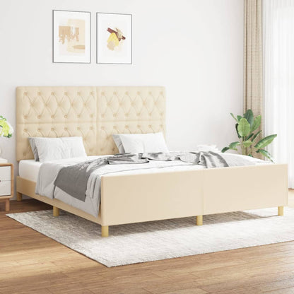 Giroletto senza Materasso Crema 160x200 cm in Tessuto