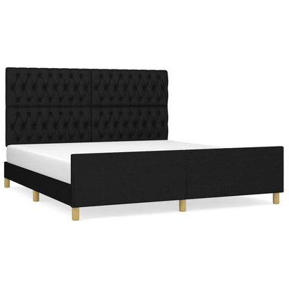 Giroletto senza Materasso Nero 180x200 cm in Tessuto