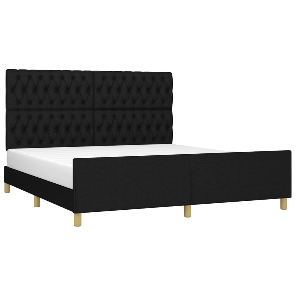 Giroletto senza Materasso Nero 180x200 cm in Tessuto