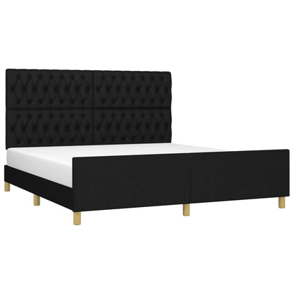 Giroletto senza Materasso Nero 180x200 cm in Tessuto