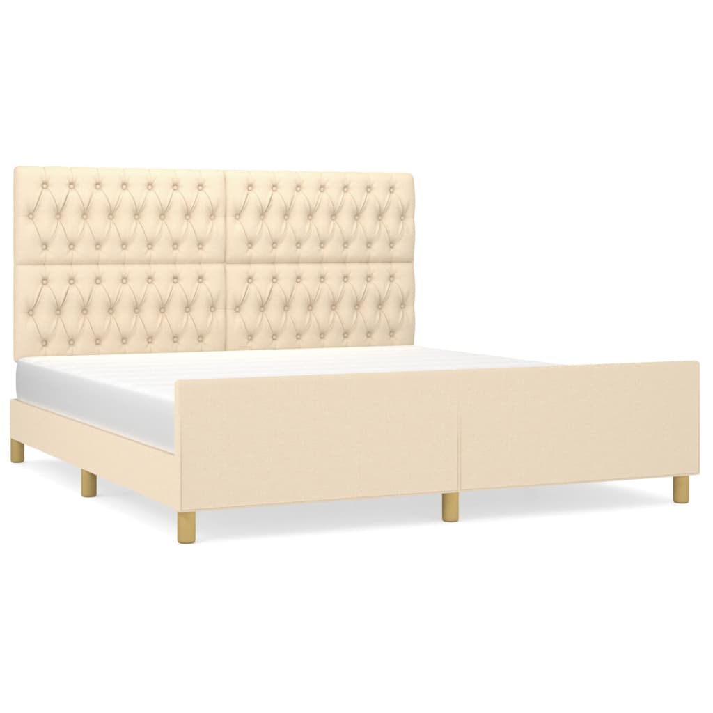 Giroletto senza Materasso Crema 180x200 cm in Tessuto