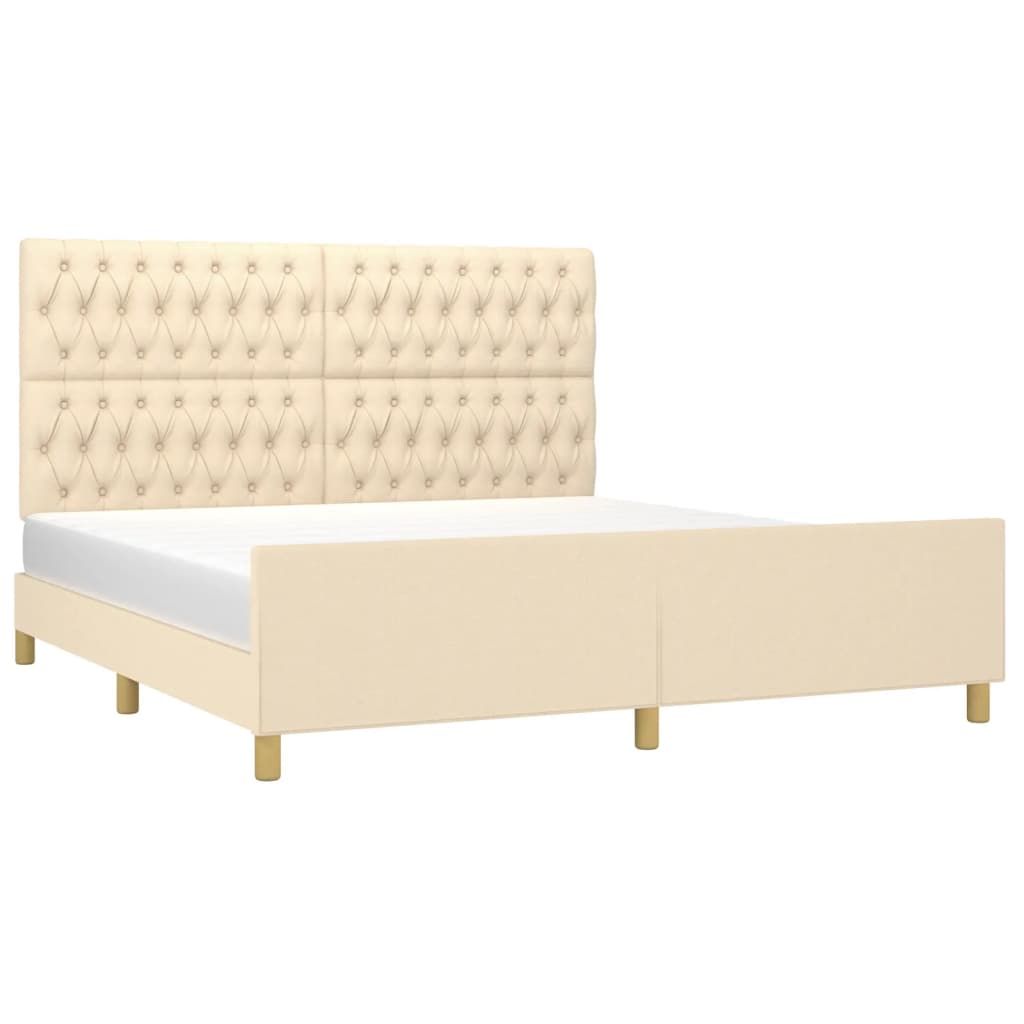 Giroletto senza Materasso Crema 180x200 cm in Tessuto