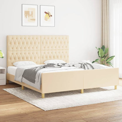 Giroletto senza Materasso Crema 180x200 cm in Tessuto