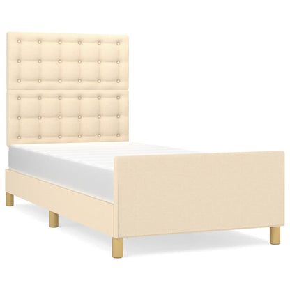 Giroletto con Testiera Crema 80x200 cm in Tessuto