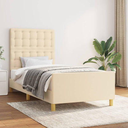 Giroletto con Testiera Crema 80x200 cm in Tessuto