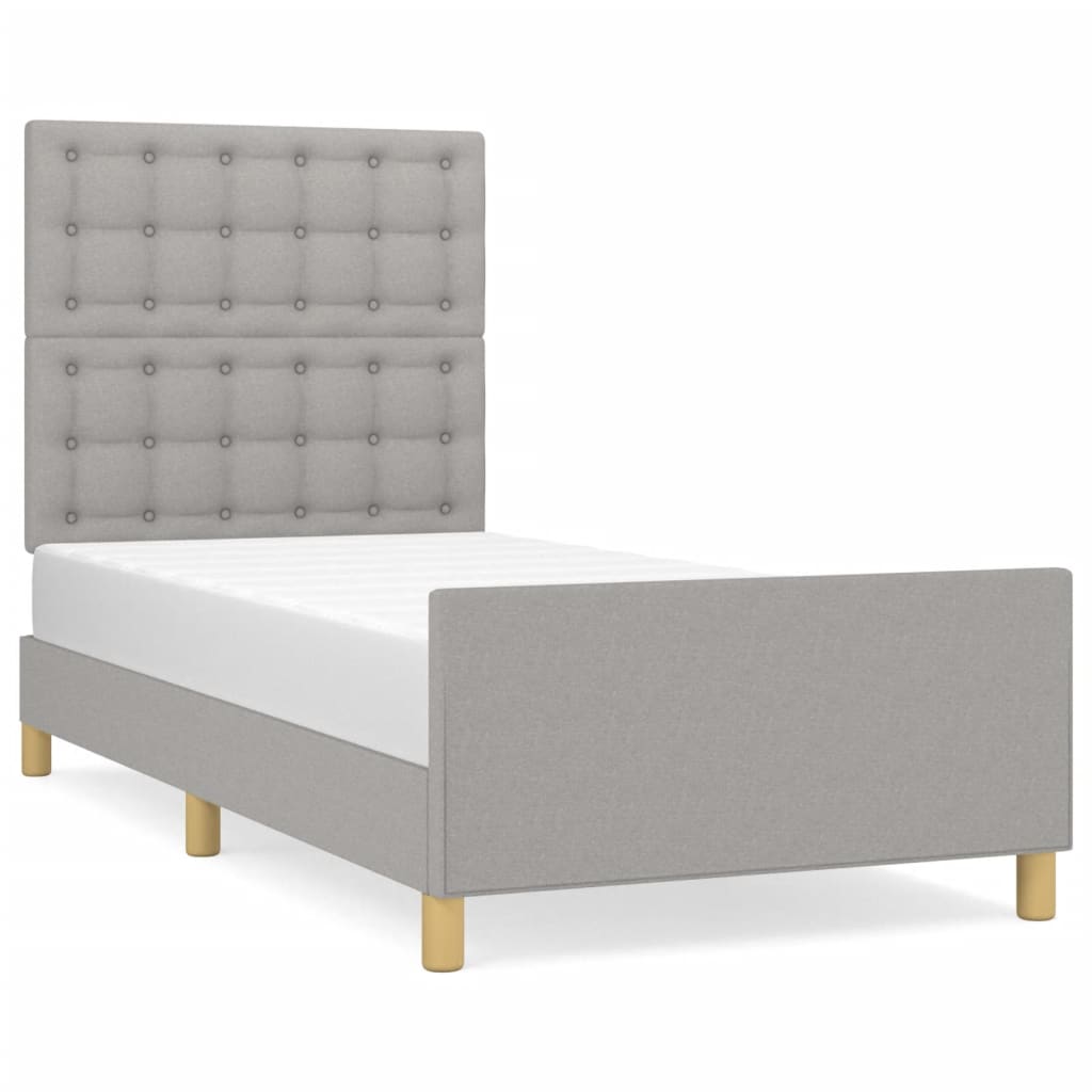 Giroletto senza Materasso Grigio Chiaro 100x200 cm Tessuto