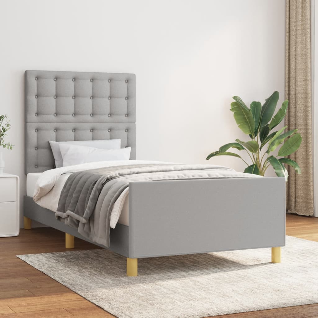 Giroletto senza Materasso Grigio Chiaro 100x200 cm Tessuto