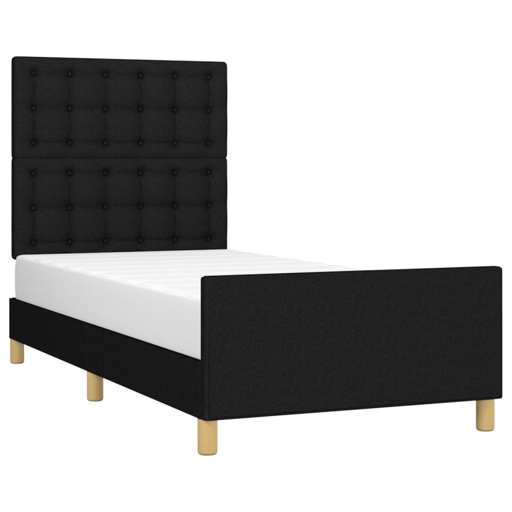 Giroletto senza Materasso Nero 100x200 cm in Tessuto