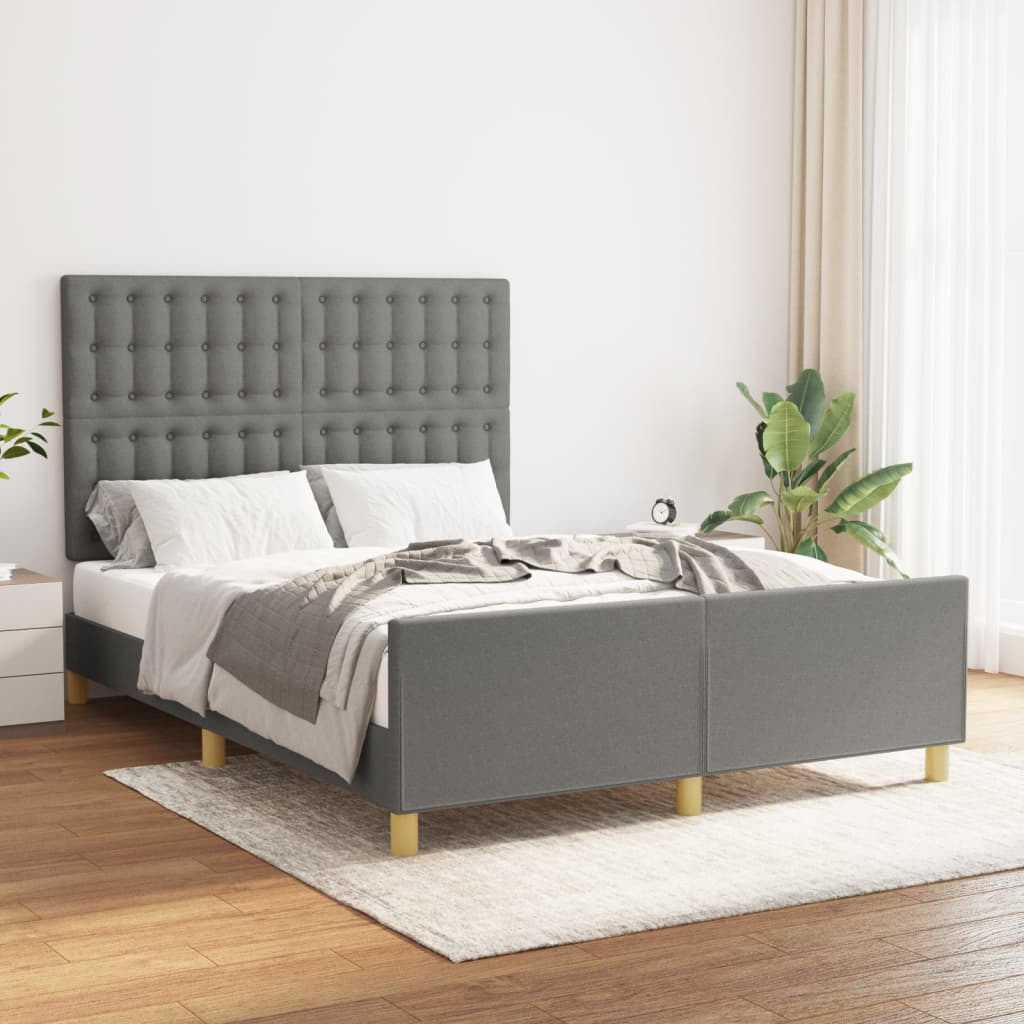 Giroletto senza Materasso Grigio Scuro 140x190 cm Tessuto
