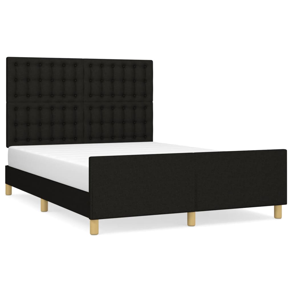 Giroletto senza Materasso Nero 140x190 cm in Tessuto