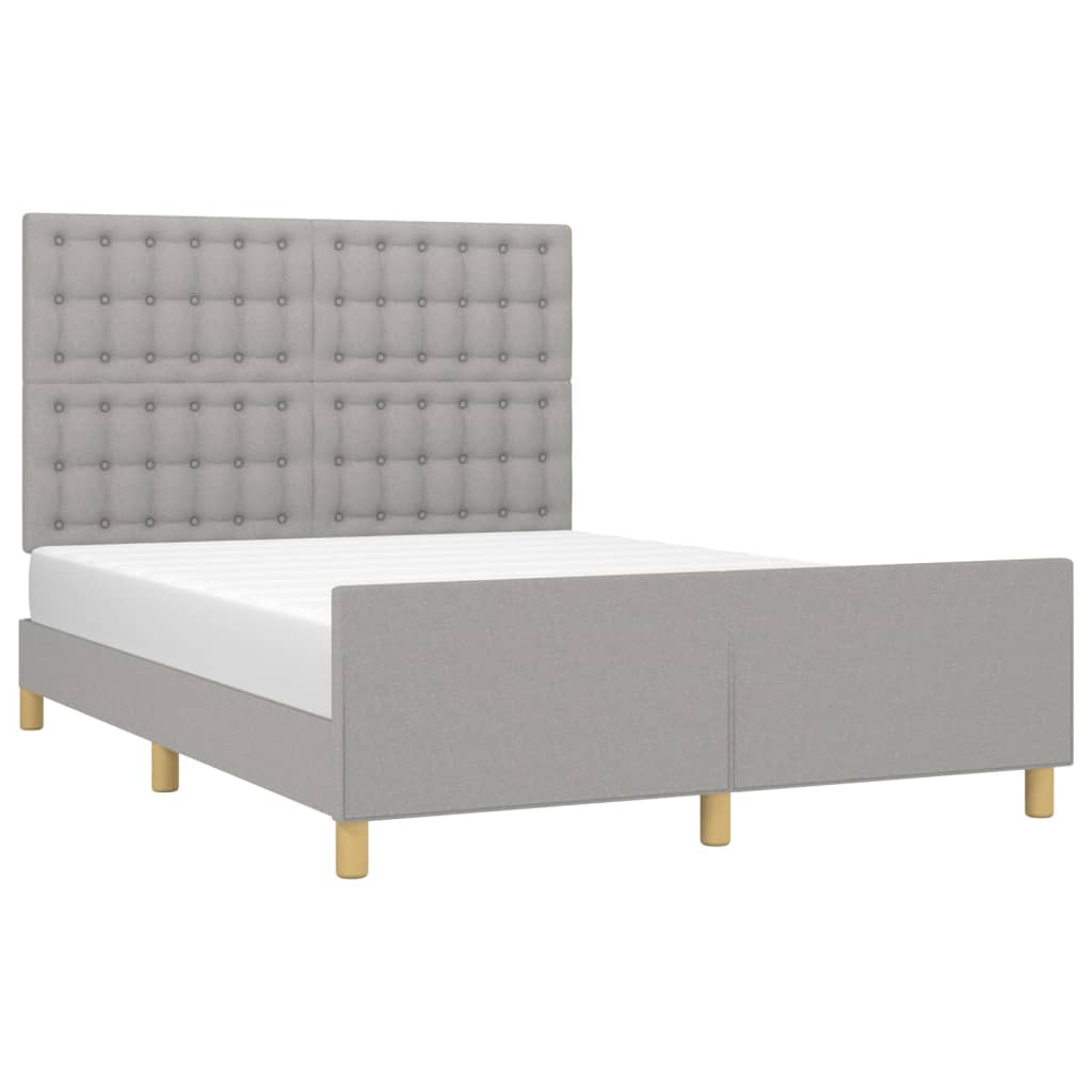 Giroletto senza Materasso Grigio Chiaro 140x200 cm Tessuto