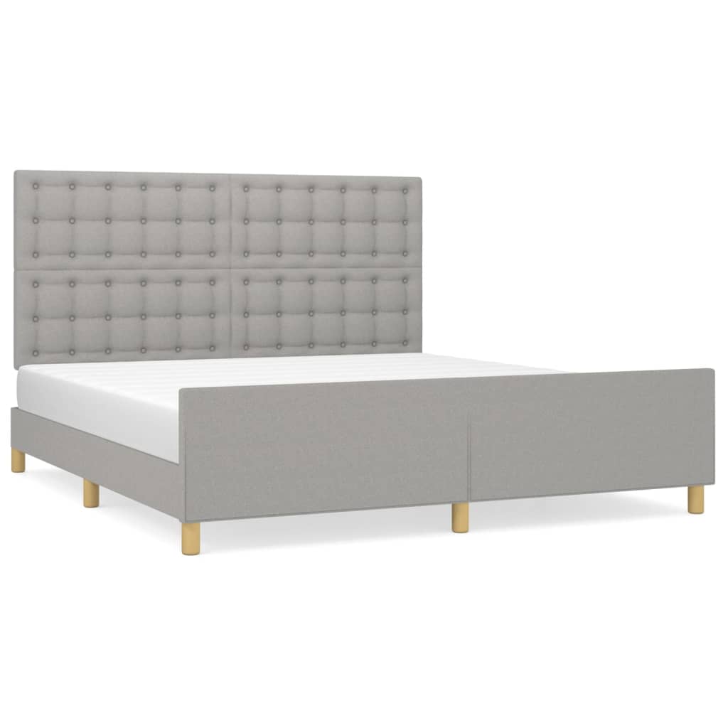 Giroletto senza Materasso Grigio Chiaro 160x200 cm Tessuto