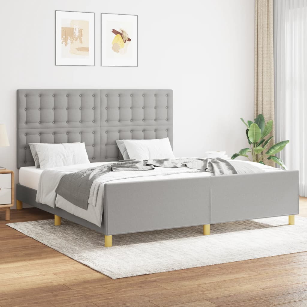 Giroletto senza Materasso Grigio Chiaro 160x200 cm Tessuto