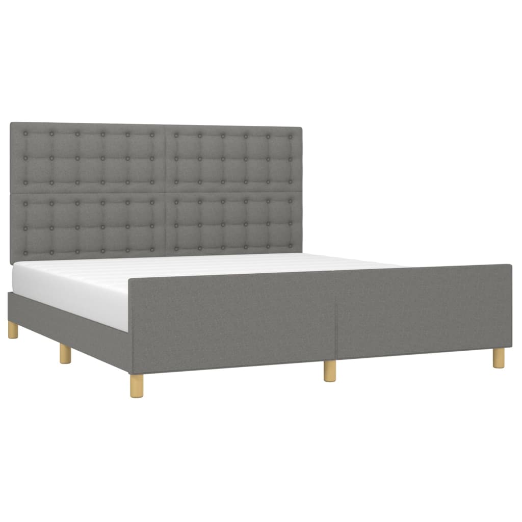 Giroletto senza Materasso Grigio Scuro 160x200 cm Tessuto