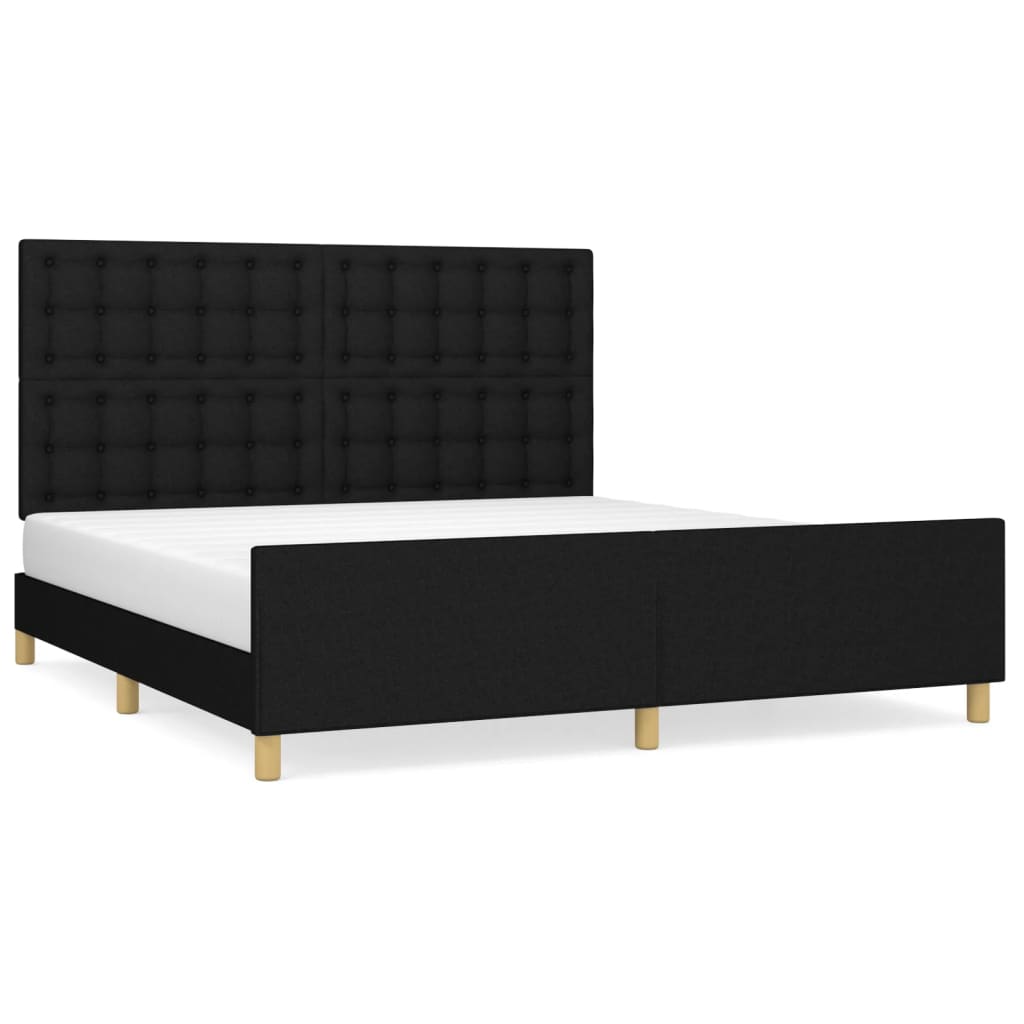 Giroletto senza Materasso Nero 160x200 cm in Tessuto