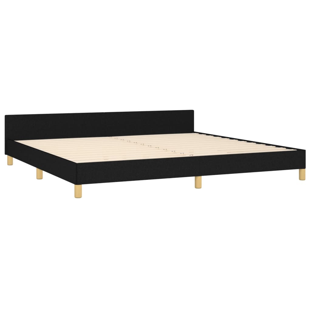 Giroletto senza Materasso Nero 200x200 cm in Tessuto