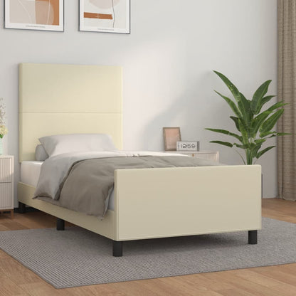 Giroletto con Testiera Crema 80x200 cm in Similpelle