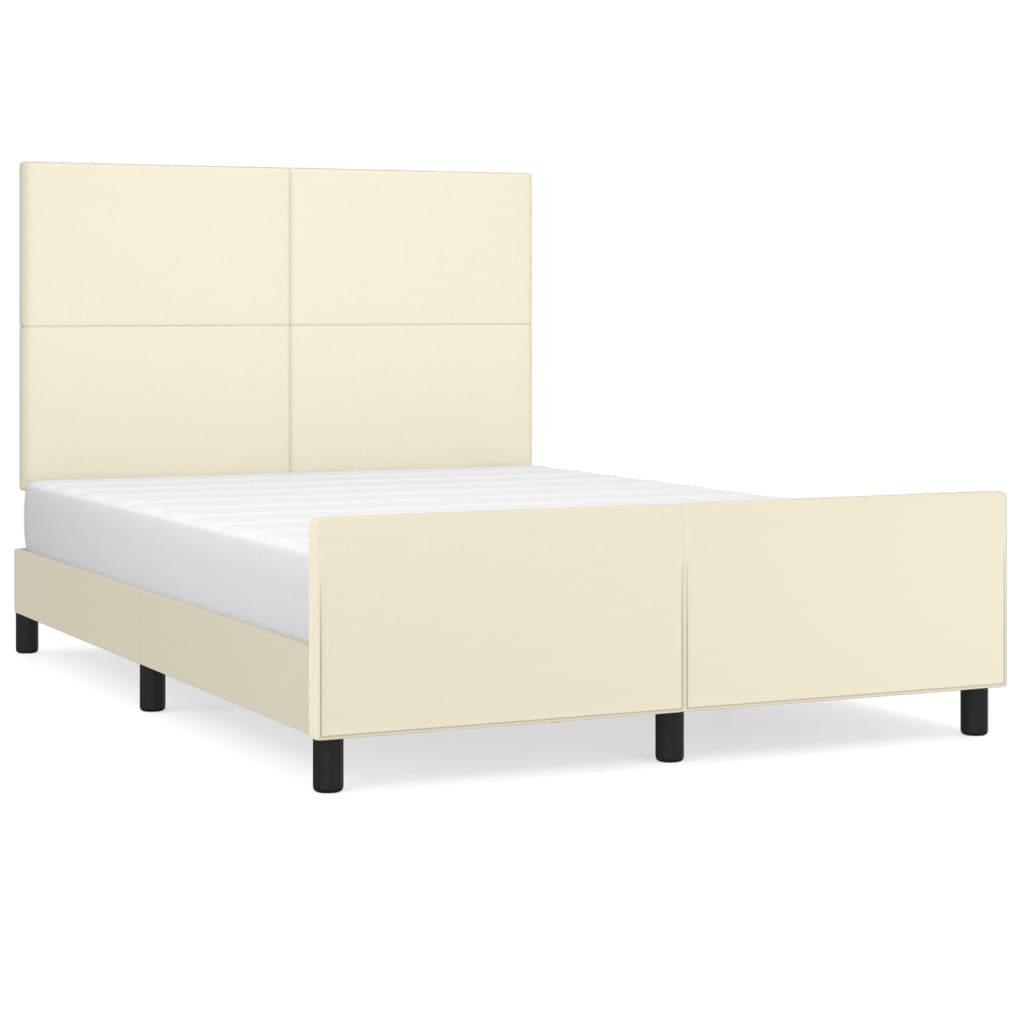 Giroletto con Testiera Crema 140x200 cm in Similpelle