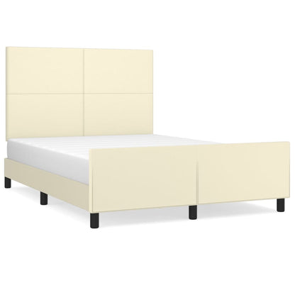 Giroletto con Testiera Crema 140x200 cm in Similpelle