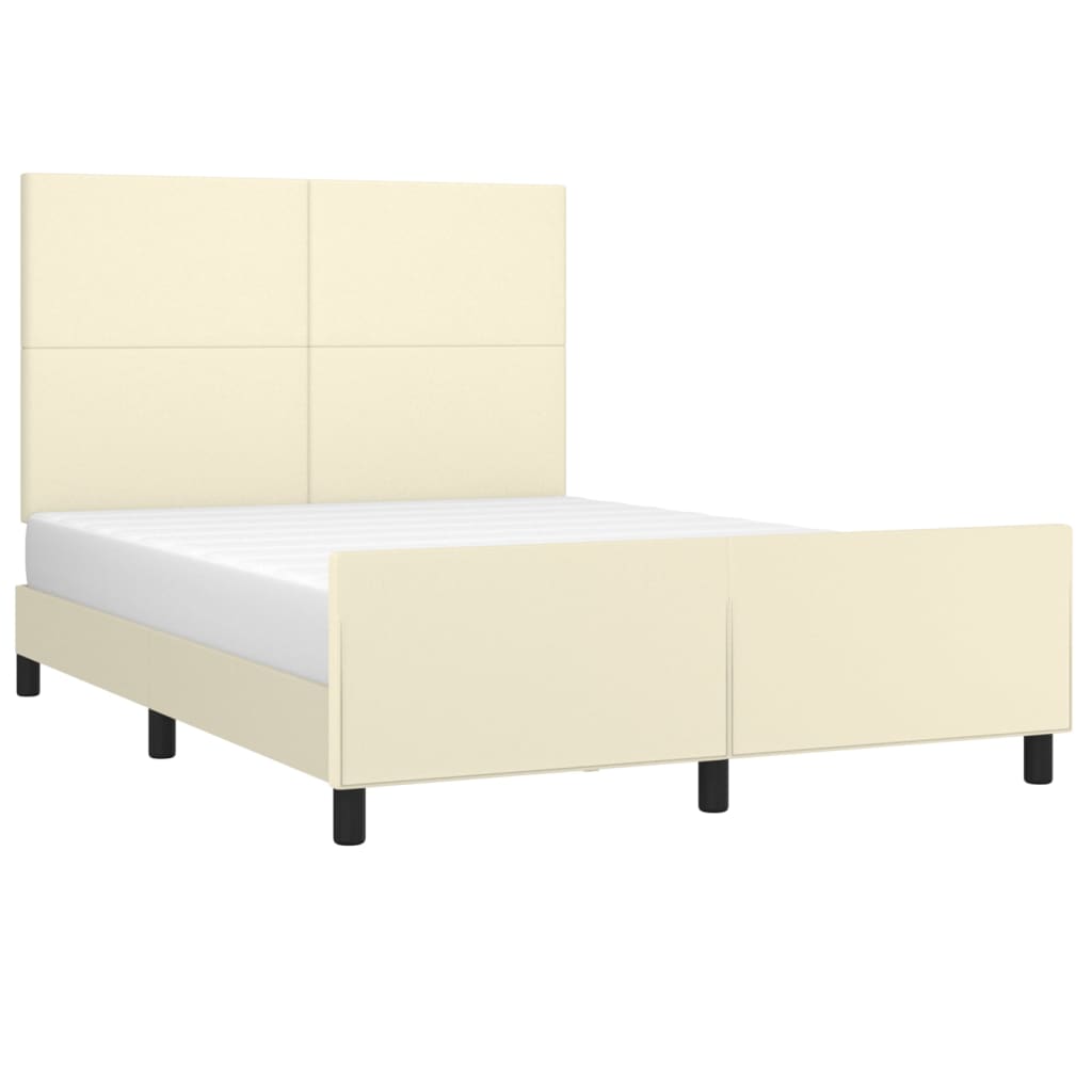 Giroletto con Testiera Crema 140x200 cm in Similpelle