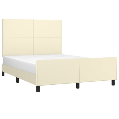 Giroletto con Testiera Crema 140x200 cm in Similpelle