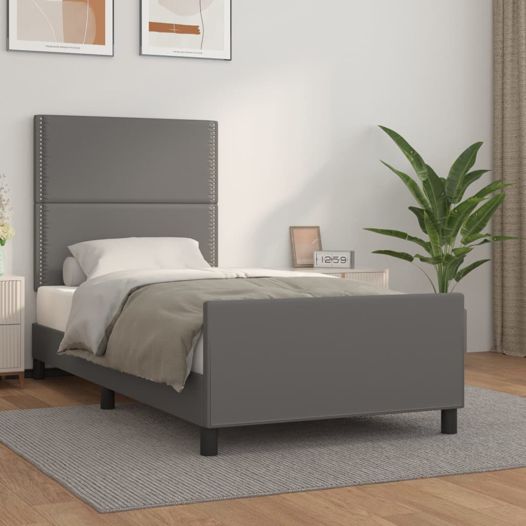 Giroletto con Testiera Crema 90x200 cm in Similpelle