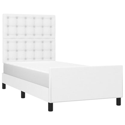 Giroletto con Testiera Bianco 80x200 cm in Similpelle